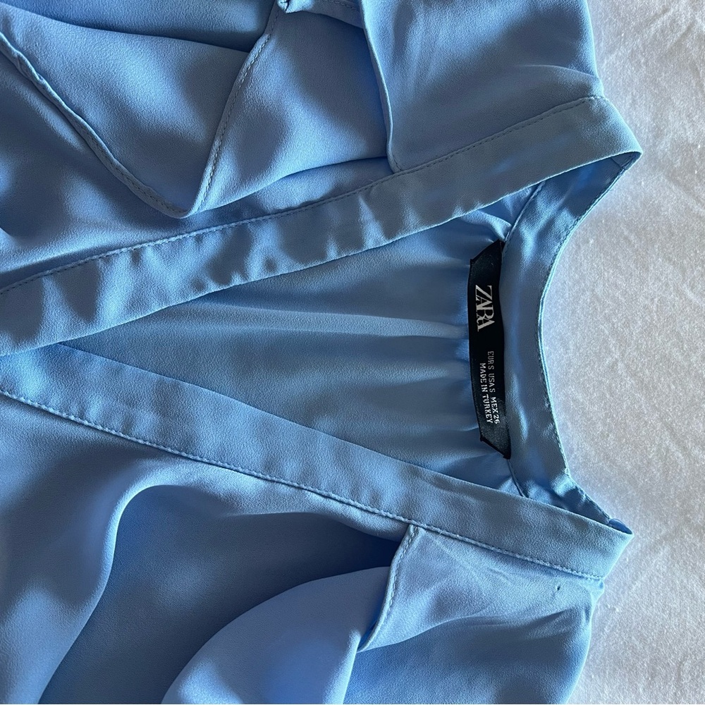 ZARA Ruffle Button Down Blouse - Picture 4 of 4